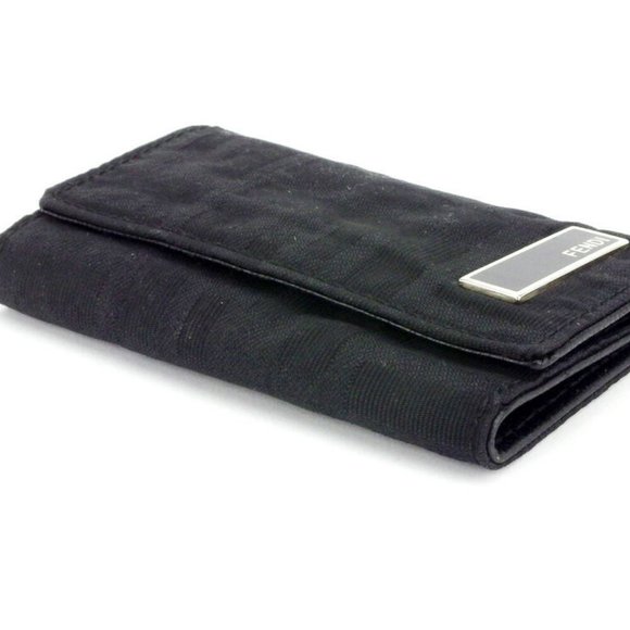 FENDI key case Zucca canvas �~ leather Auth used T9913 - Picture 6 of 6